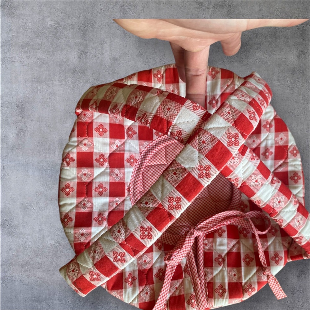 Great plaid red pie carrier
